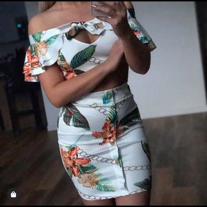 FashionNova Two Piece Floral Summer Set